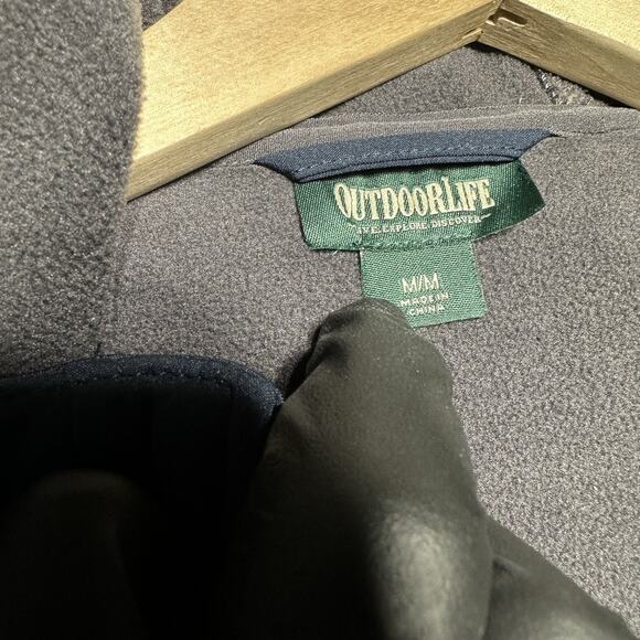 Outdoor Life Jacket Men's M Blue Soft Shell Full Zip Pockets - Picture 2 of 11